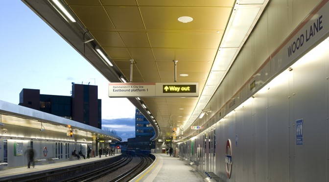 Using gold anodised aluminium, stainless steel and mesh to create a modern London tube station