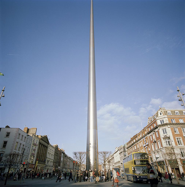 The Dublin spire created from shot peened stainless steel