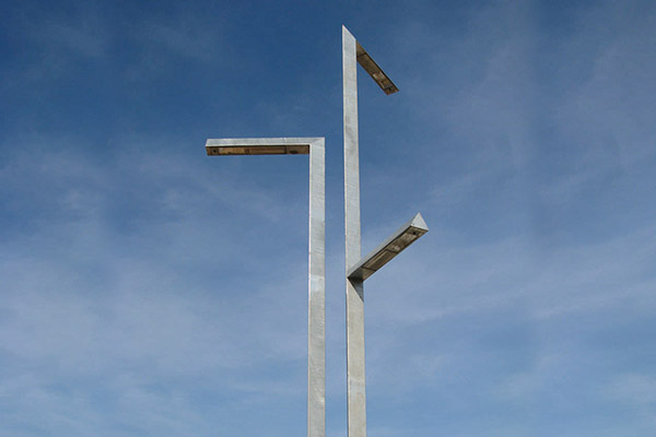 Metal halide Balta urban lamp post in galvanised steel by Patxi Mangado, from Santa & Cole