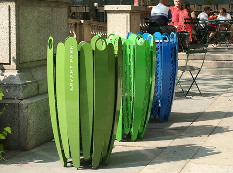 Bryant Park Litter Bins designed by Ignacio Ciocchini