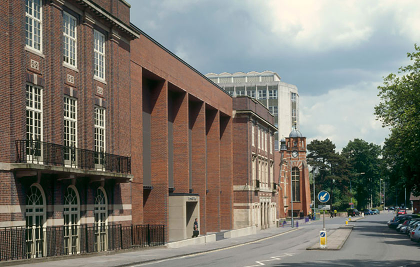 The solar shading system as part of the façade of the Cadbury Dining Block at their headquarters in Birmingham designed by Weedon Architects.