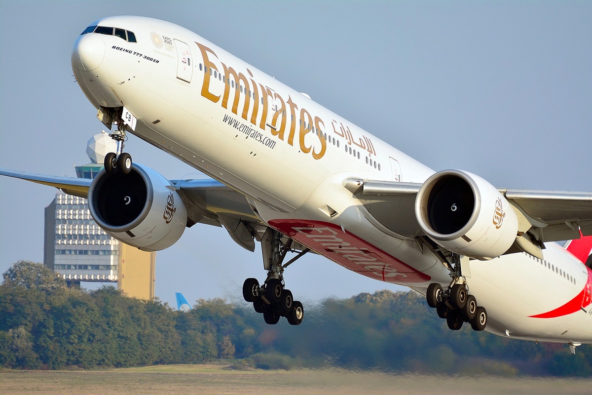The take-off of a Boeing 777. The wide-body airliner is primarily constructed from aluminium, a lightweight and corrosion resistance metal vital for the aerospace industry.