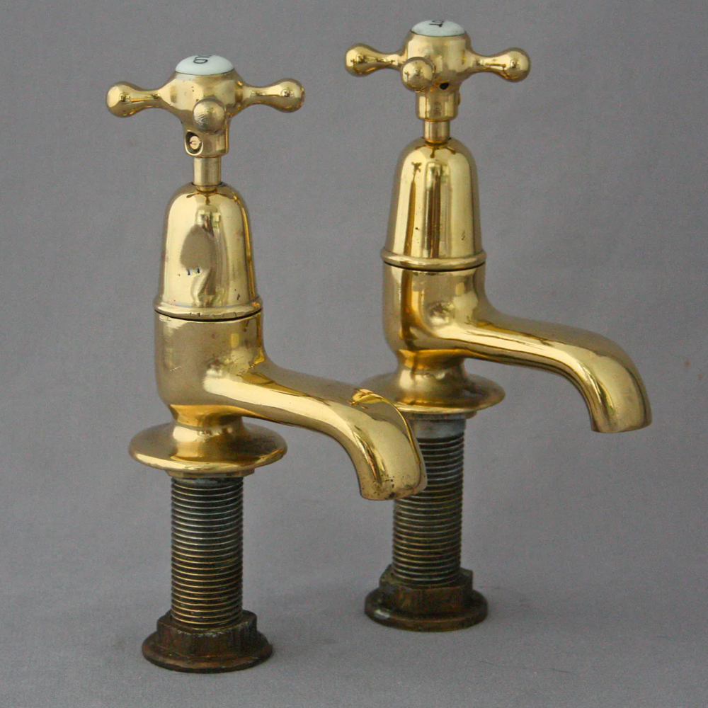 A pair of 1920s brass taps available from Architectural Decor based in Bristol, UK.